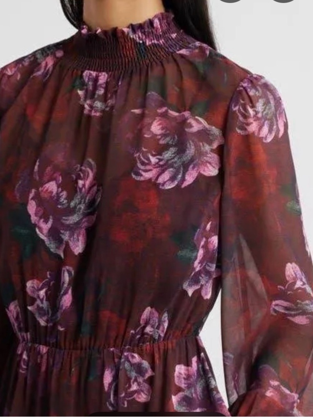 Lost + Wander Burgundy Floral Tiered Maxi Dress. Sz S. NWT - Picture 2 of 12